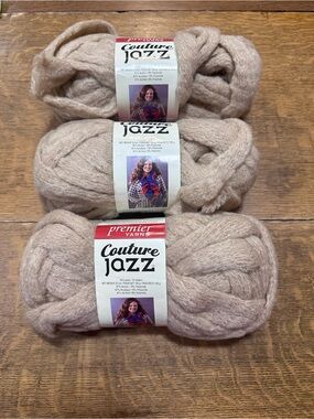 Premier couture Jazz chunky NEW 3 skeins arm knitting Tan
